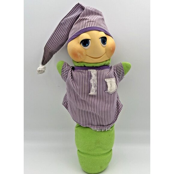 1984 Hasbro musical GLOWORM Light Works NO Music Purple PJ Plush READ - Picture 1 of 15